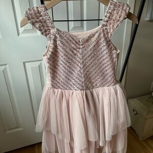 Beautiful Pink tulle and sequined Sleeveless girls Dress - size 10-12